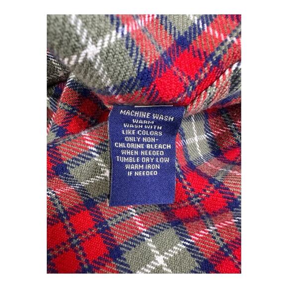Vintage Polo Jeans Co Ralph Lauren Flannel Shirt Men's Red Heavy Cotton Large - Picture 13 of 13